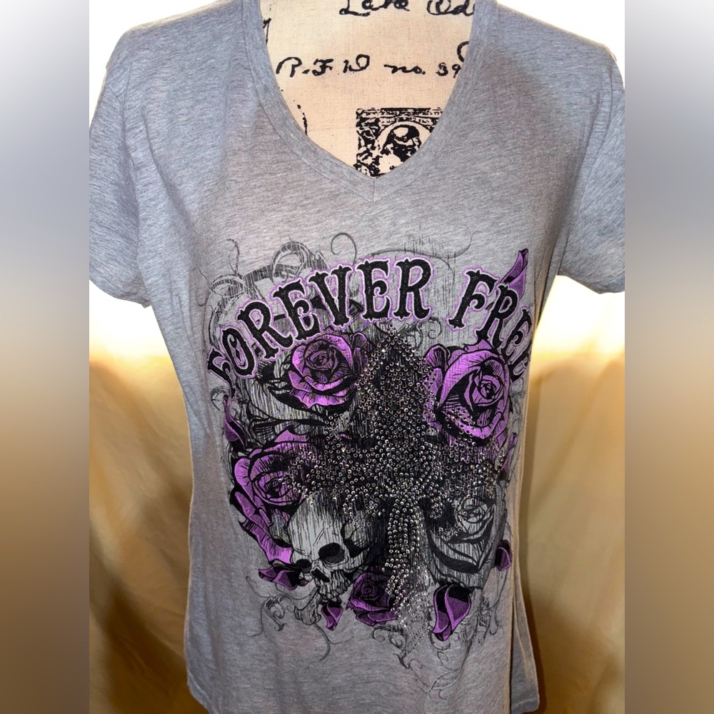 Boutique Forever Free Bling T-Shirt 100% Cotton Women’s Size Large/Extra Large 💎